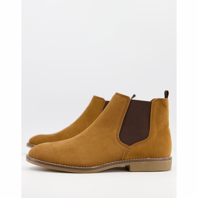 トップマン Topman メンズ ブーツ チェルシーブーツ シューズ・靴 Faux Suede Chelsea Boots In Tan タン