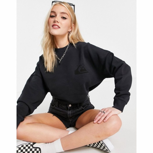 クイックシルバー Quiksilver レディース スウェット・トレーナー トップス Oversized Sweatshirt In Black ブラック