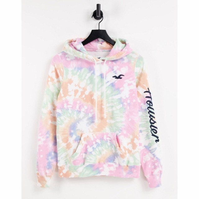 ホリスター Hollister レディース パーカー トップス Logo Hoodie In Tie Dye ウォッシュブルー