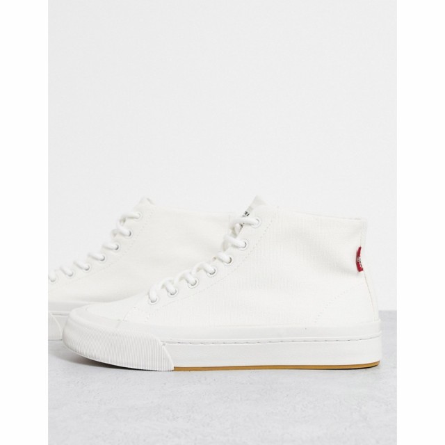 リーバイス Levis レディース スニーカー シューズ・靴 Hi Top Canvas Tab Logo Shoe In White ホワイト