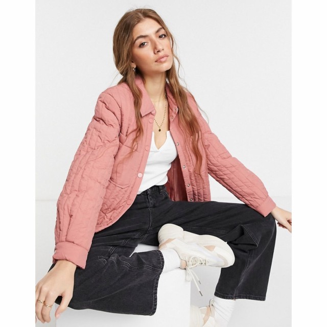 ピーシーズ Pieces レディース ジャケット アウター Quilted Jacket In Rose ピンク