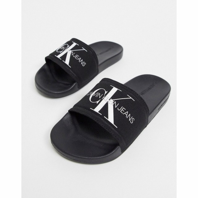 カルバンクライン Calvin Klein Jeans レディース サンダル・ミュール シューズ・靴 Canvas Slider In Black ブラック