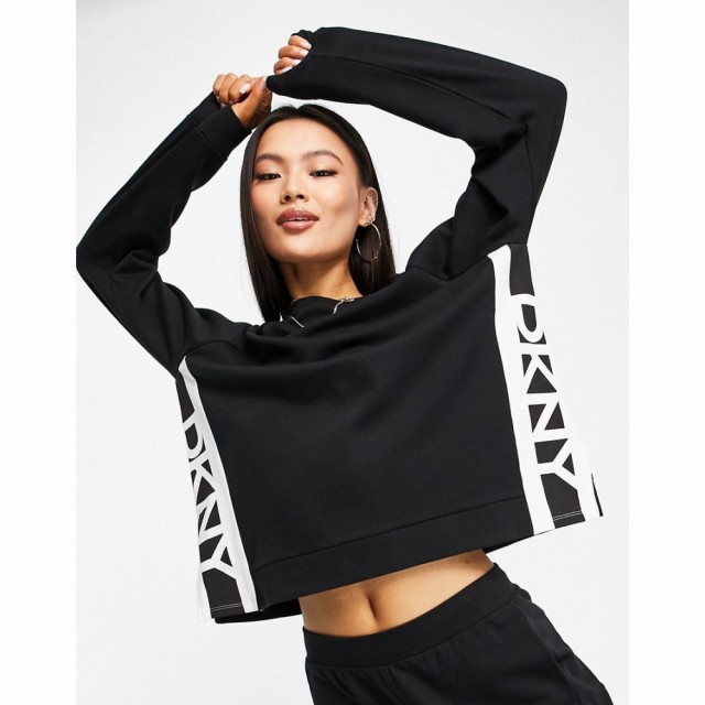 ダナ キャラン ニューヨーク DKNY レディース スウェット・トレーナー トップス Jersey Logo Lounge Sweat Top In Black ブラック