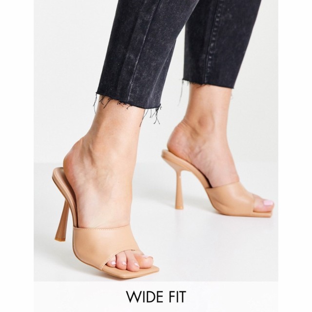 パブリックディザイア Public Desire Wide Fit レディース サンダル・ミュール シューズ・靴 Sweeter Heeled Mules In Beige ベージュ