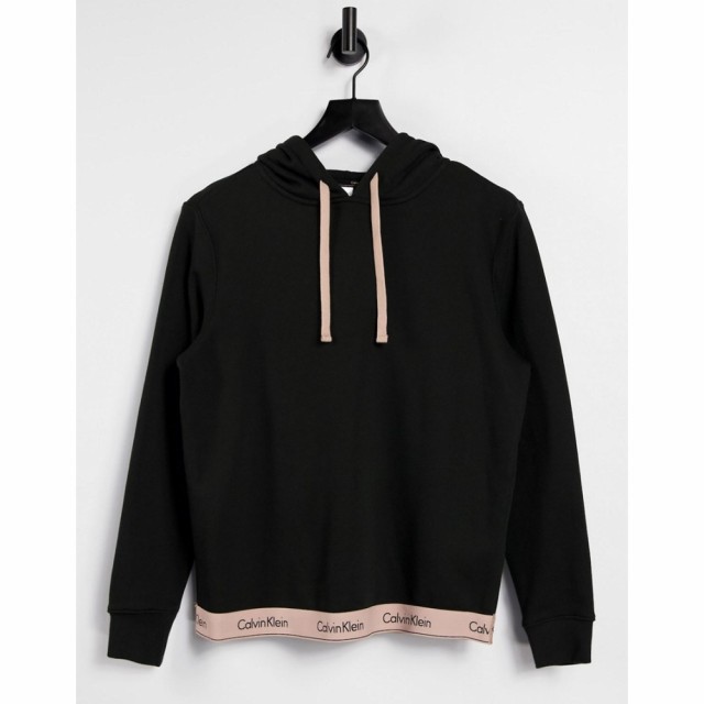 カルバンクライン Calvin Klein レディース パーカー トップス Modern Cotton Lounge Pull Over Hoodie In Black ブラック