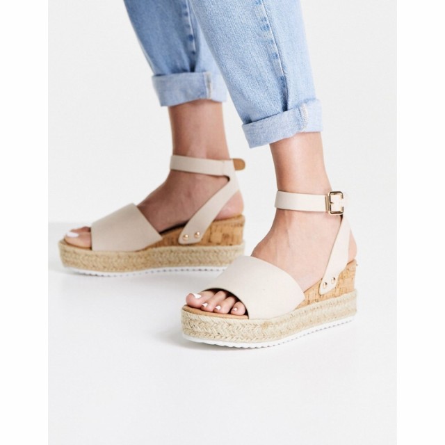 グラマラス Glamorous レディース エスパドリーユ 厚底 サンダル・ミュール シューズ・靴 Flatform Espadrille Sandals In Beige