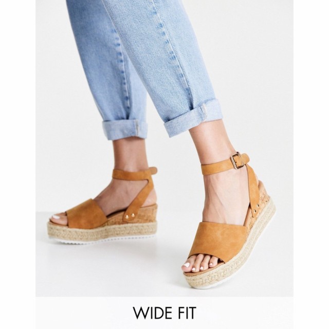 グラマラスワイドフィット Glamorous Wide Fit レディース エスパドリーユ 厚底 サンダル・ミュール シューズ・靴 Flatform Espadrille S