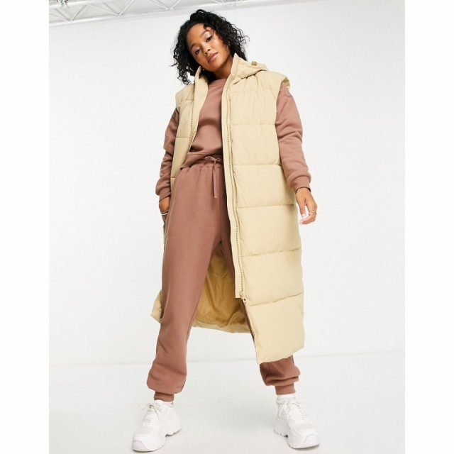 エイソス ASOS DESIGN レディース ベスト・ジレ ロング トップス Oversized Longline Gilet Puffer Jacket In Camel キャメル