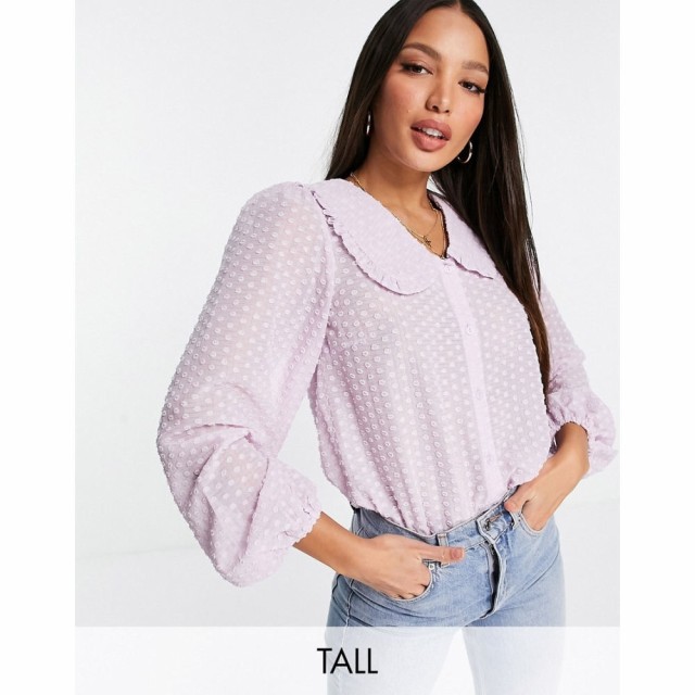 ワイ エー エス Y.A.S Tall レディース ブラウス・シャツ トップス Y.A.S. Tall Collar Detail Blouse In Lilac ライラック