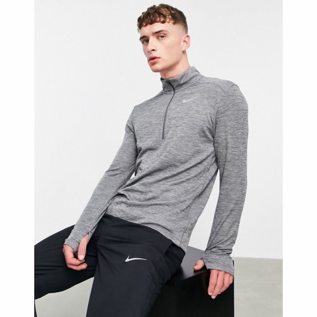 ナイキ Nike Running メンズ トップス ドライフィット Pacer Dri-Fit Half Zip Sweat In Marl Grey グレー