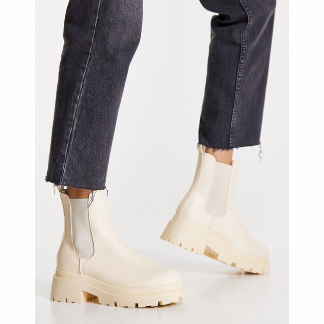 エイソス ASOS DESIGN レディース ブーツ チェルシーブーツ シューズ・靴 Archer Chunky Chelsea Boots In Cream クリーム