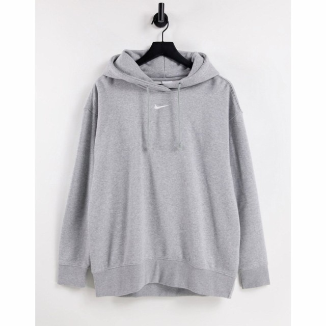 ナイキ Nike レディース パーカー トップス Mini Swoosh Oversized Hoodie In Grey ダークグレーヘザー