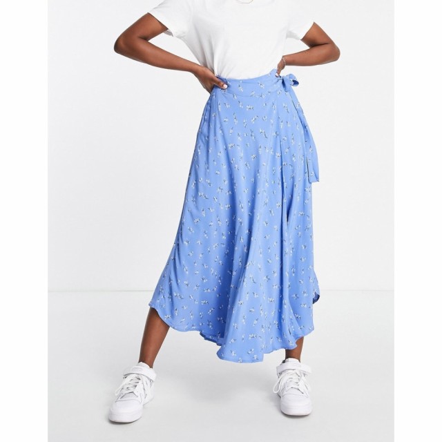 ワイ エー エス Y.A.S レディース ひざ丈スカート ラップスカート スカート Wrap Midi Skirt In Blue Floral Print