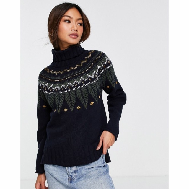 バブアー Barbour レディース ニット・セーター トップス Hebden Knitted Jumper In Navy ネイビー