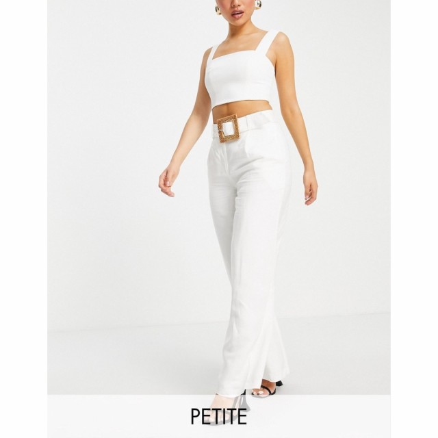 フォーエバーニュー Forever New Petite レディース ボトムス・パンツ Smart Tailored Trousers With Belt In White ホワイト