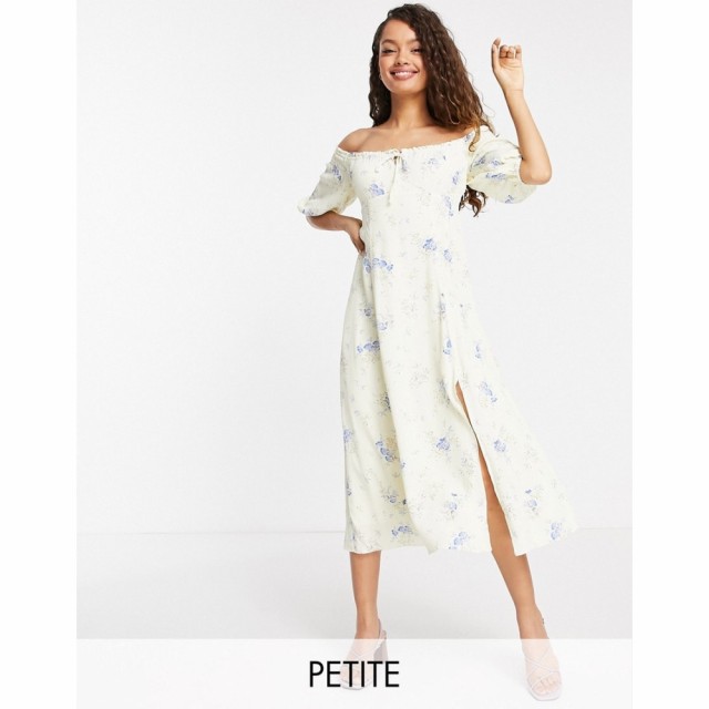 フォーエバーニュー Forever New Petite レディース ワンピース ミドル丈 ワンピース・ドレス Off Shoulder Tea Midi Dress In Ditsy Yel