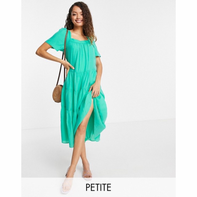 フォーエバーニュー Forever New Petite レディース ワンピース Ａライン Tiered Volume Sleeve Smock Midi Dress In Jewel Green ジュエ