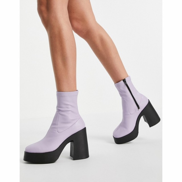 エイソス ASOS DESIGN レディース ブーツ シューズ・靴 Elsie High Heeled Sock Boot In Lilac ライラック