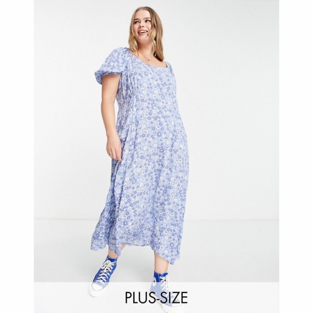 コットンオン Cotton:On Plus レディース ワンピース ラップドレス ミドル丈 ワンピース・ドレス Cotton:On Curve Wrap Midi Dress In Di