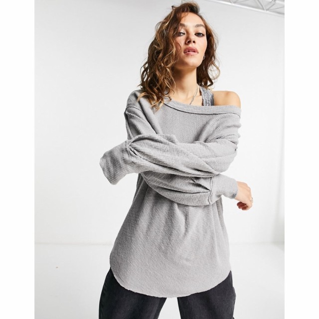 フリーピープル Free People レディース スウェット・トレーナー トップス Volume Sleeve Sweatshirt In Grey ベージュ