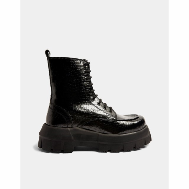 トップショップ Topshop レディース ブーツ レースアップブーツ シューズ・靴 Verity Black Chunky Lace Up Boot ブラック