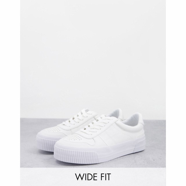 エイソス ASOS DESIGN レディース スニーカー シューズ・靴 Wide Fit Dekko Trainers In White ホワイト