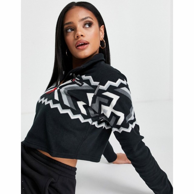 バーグハウス Berghaus レディース ベアトップ・チューブトップ・クロップド トップス Prism Aztec 1/2 Zip Cropped Fleece In Black ブ