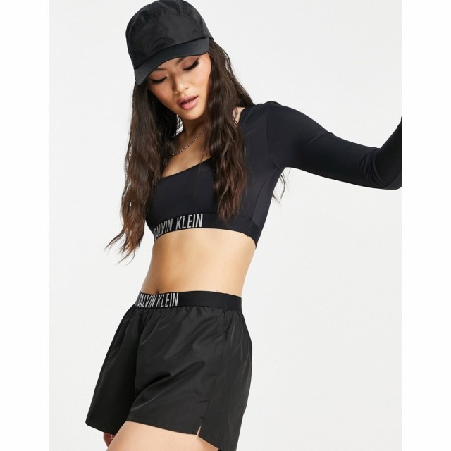 カルバンクライン Calvin Klein レディース ベアトップ・チューブトップ・クロップド トップス Crop Top In Black ブラック