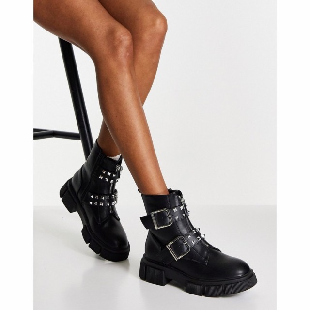 シュー Schuh レディース ブーツ シューズ・靴 Ashanti Chunky Buckle Boot In Black ブラック