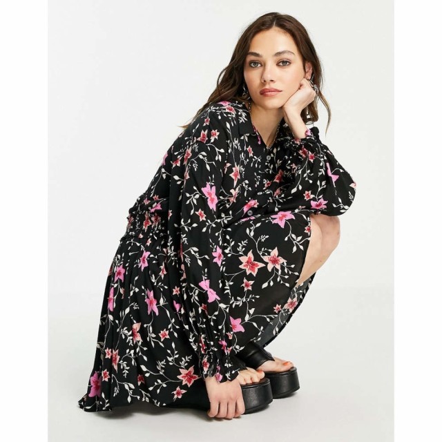 フリーピープル Free People レディース ワンピース ミニ丈 ワンピース・ドレス Lighten Up Floral Mini Dress In Black ブラック