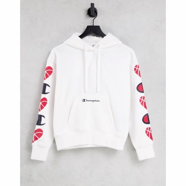 チャンピオン Champion レディース パーカー トップス Heart Print Hoodie In White ホワイト