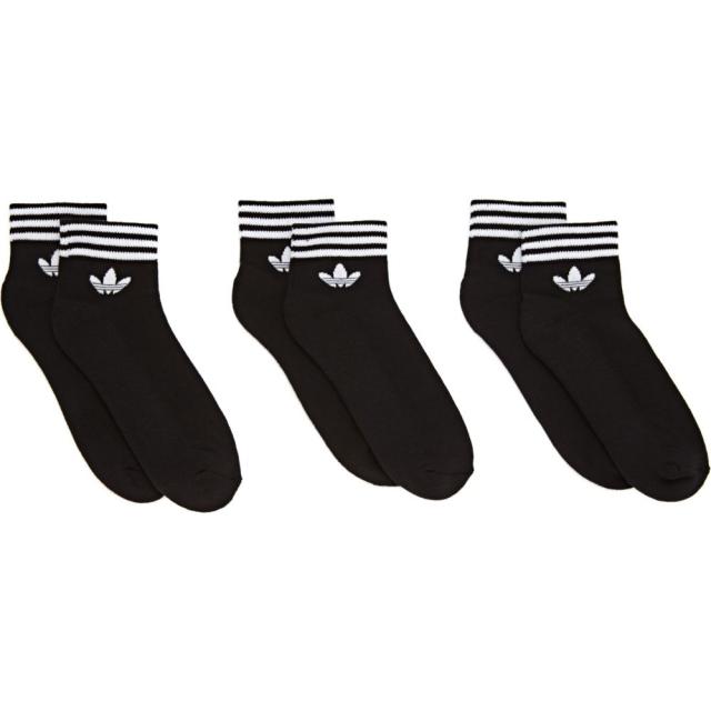 送料無料 早い者勝ち アディダス Adidas Originals ユニセックス ソックス 3点セット インナー 下着 Trefoil 3 Pack Ankle Fashion Socks Black White ロングセラー Farmerscentre Com Ng
