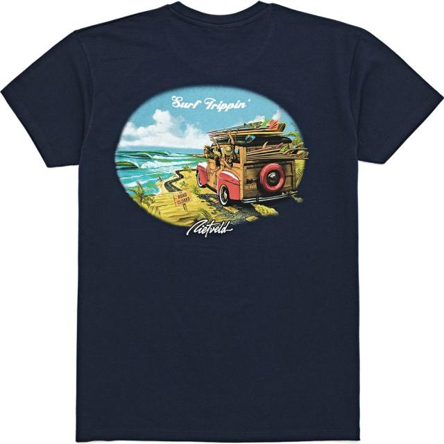 数量限定 リートフェルト Rietveld メンズ Tシャツ トップス Surf Trippin Short Sleeve T Shirt French Navy 最高の Bayounyc Com