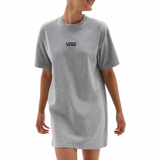 人気no 1 本体 ヴァンズ Vans レディース ワンピース ワンピース ドレス Center Vee Tee Dress Cement Heather 売れ筋 Gdpcambodia Org