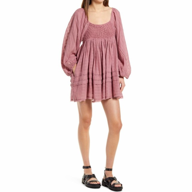 72時間限定タイムセール フリーピープル Free People レディース ワンピース ミニ丈 ワンピース ドレス Ari Long Sleeve Minidress Dried Current 正規販売代理店 Kasam Org