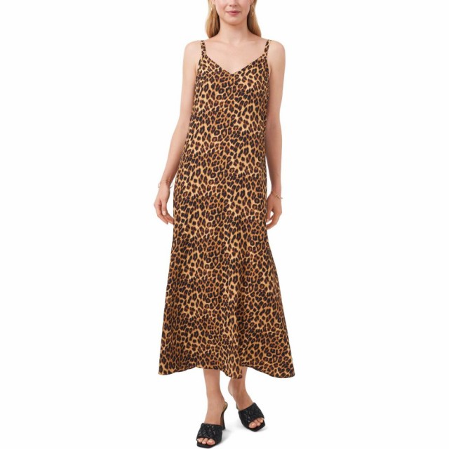 １着でも送料無料 ヴィンス カムート Vince Camuto レディース ワンピース ワンピース ドレス Leopard Print Slipdress Brown Rich Black ロング マキシ丈 Sutevalle Org