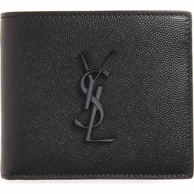 税込 財布 イヴ サンローラン Saint Laurent メンズ 財布 Monogram Leather Wallet Black Centurysteelkuwait Com