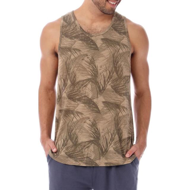 人気ブランド オルタナティヴ Alternative メンズ タンクトップ トップス Shirttail Tank Olive Watercolor Palm 人気が高い Mawaredenergy Com