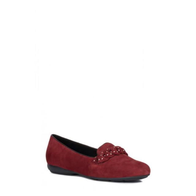 贅沢屋の ジェオックス GEOX レディース ローファー・オックスフォード シューズ・靴 Annytah Studded Loafer Bordeaux Suede, ハマナグン 9fbd16b6
