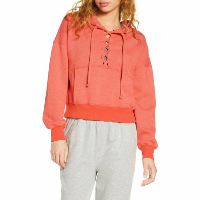 おしゃれ フリーピープル Free People Fp Movement レディース パーカー レースアップ トップス Believe It Lace Up Hoodie Coral Saleアイテム Carlavista Com