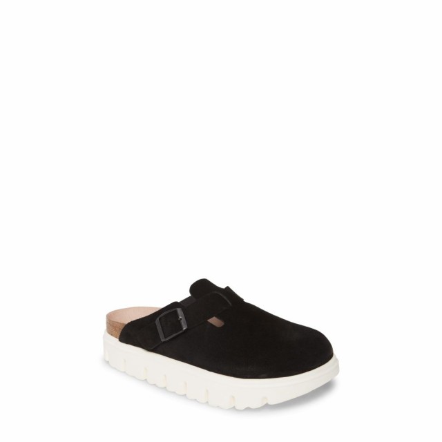 柔らかな質感の ビルケンシュトック BIRKENSTOCK レディース サンダル・ミュール シューズ・靴 Boston Platform Sole Mule Black Suede, nandemoyahonpo 406883c9