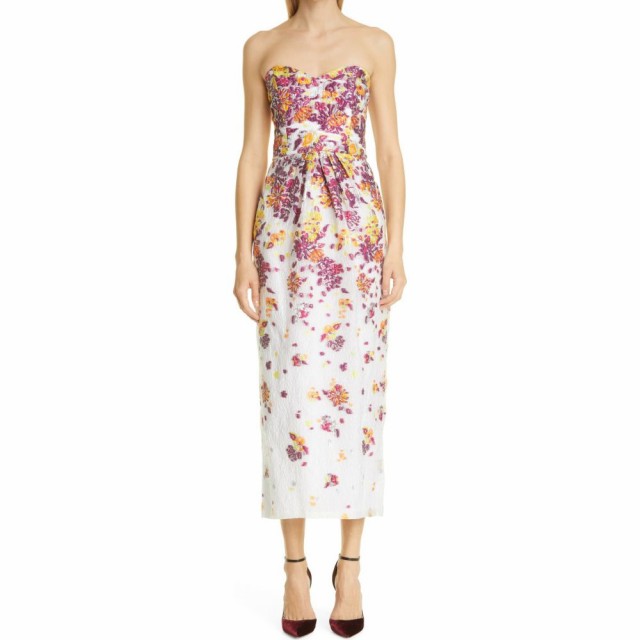 高級ブランド ワンピース ドレス ミドル丈 ワンピース レディース Notte Marchesa マルケッサ バイ ノッテ Strapless Ivory Dress Midi Jacquard ロング マキシ丈 Kinzenjering Me