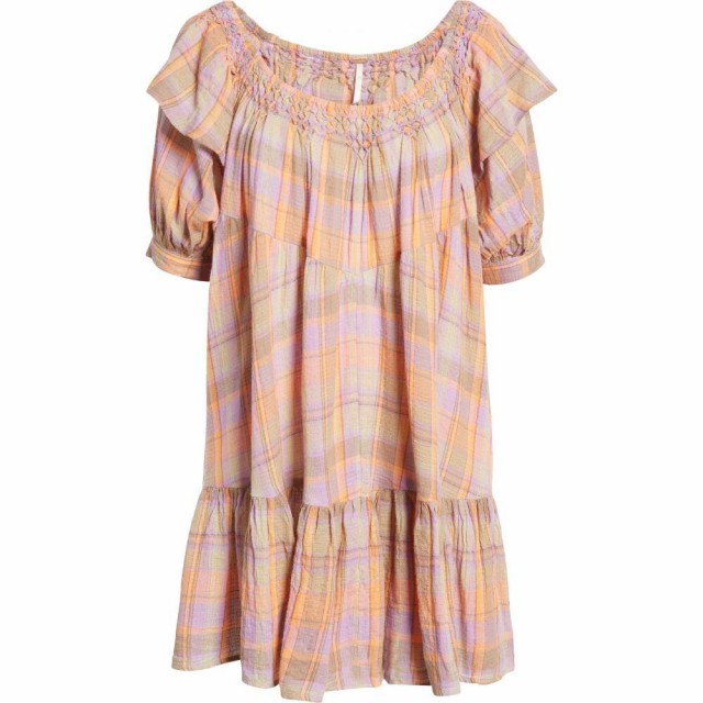 海外輸入 フリーピープル Free People レディース ワンピース ミニ丈 ワンピース ドレス Amelie Plaid Minidress Orange Multi クリアランスバーゲン 期間限定開催 Kasam Org