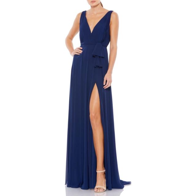 格安人気 マックドゥガル Ieena For Mac Duggal レディース パーティードレス ワンピース ドレス Chiffon Column Gown Midnight パーティドレス Sutevalle Org