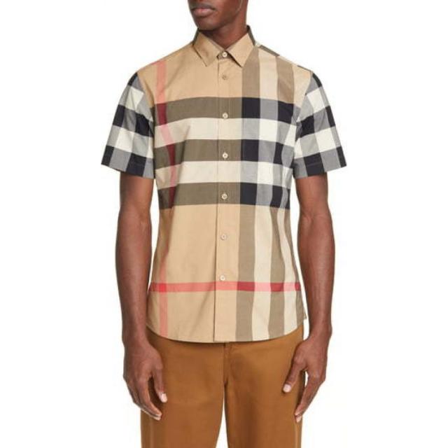 推奨 バーバリー Burberry メンズ シャツ トップス Somerton Plaid Button Up Shirt Camel