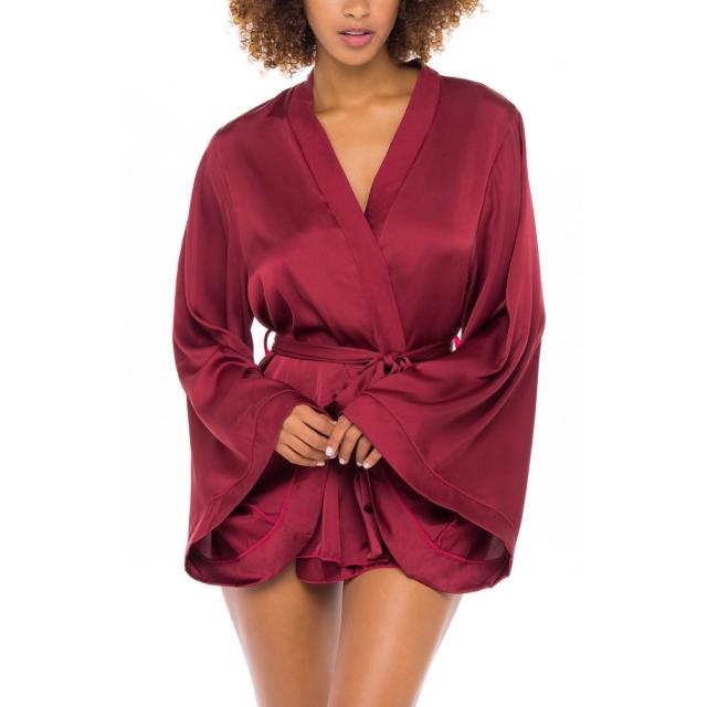 高級ブランド ララシェリ Oh La La Cheri レディース ガウン バスローブ インナー 下着 Mirielle Satin Robe Rhubarb レディースナイトウェア ルームウェア Www Radio10 Sr