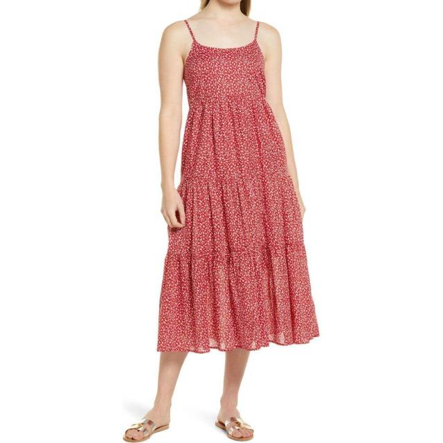 正規販売店 ビーチランチラウンジ Beachlunchlounge レディース ワンピース サンドレス ワンピース ドレス Lana Floral Print Tiered Midi Sundress 限定価格セール Www Iacymperu Org