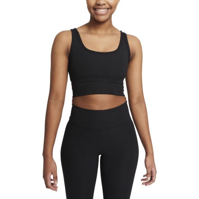 上質で快適 ナイキ Nike レディース フィットネス トレーニング タンクトップ トップス Luxe Ribbed Crop Training Tank Black Clear 人気ブランドを Incamin Cl