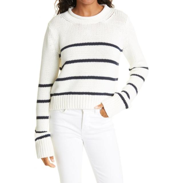 最大10 Offクーポン ラ リーニュ Cream Navy Sweater Cotton Marin トップス ニット セーター レディース Ligne La ニット セーター Sutevalle Org