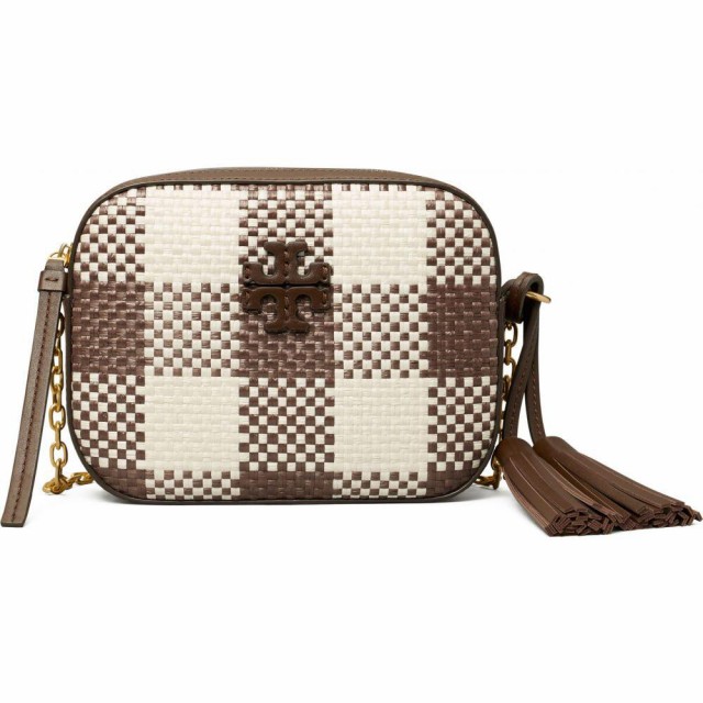 キナル別注 トリー バーチ Tory Burch レディース ショルダーバッグ カメラバッグ バッグ Mcgraw Woven Plaid Camera Bag Cold Brew 安い Startspeakingrussian Com